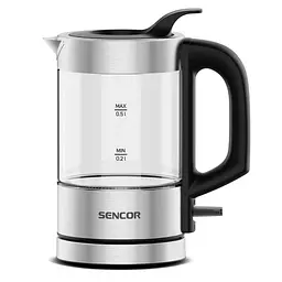 Електрочайник Sencor 0.5 л Strix пластик в комплекті 2 склянки + 2 ложки скло нержавіюча сталь kuh0015372 - мініатюра 2
