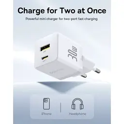 Мережевий зарядний пристрій Baseus Palm Fast Charger Type-C+USB 30W P1011160A213-00 White - мініатюра 7