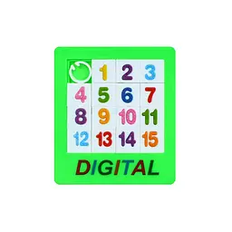 Логічна гра "П'ятнашки" Bambi 1376-B(Green) від 1 до 15 зелений