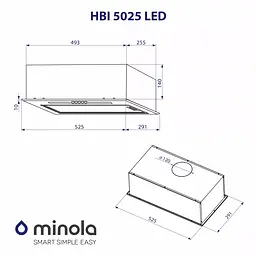 Витяжка повновбудована Minola HBI 5025 I LED - мініатюра 11