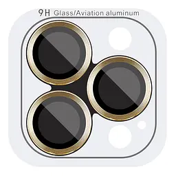 Захисне скло Metal Classic на камеру (у упак.) для Apple iPhone 14 Pro (6.1) / 14 Pro Max (6.7) Золотий / Gold