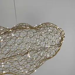Декоративна люстра-хмаринка LED CLOUD у золотому корпусі 80х45 см | Арт. MJ 83-800 GD | Line F - мініатюра 4