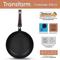 Набір сковорідок Transform Krauff зі знімною ручкою ⌀24,26 см + пензлик, лопатка та підставка Krauff - мініатюра 2