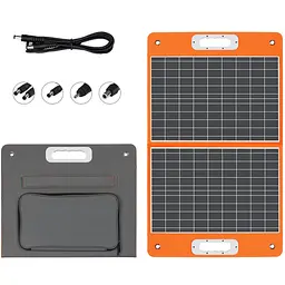 Сонячна панель портативна TSP-18V-60W Monocrystalline PD45W+QC3.0 (1USB-A/1C) Black Epik teh0029317 - мініатюра 2