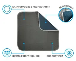 Пелюшка багаторазова для собак Wow Pets Training 75 х 90 см - мініатюра 2