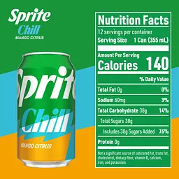 Газований напій Sprite Chill Mango Citrus Soda Pop 355 мл - мініатюра 4