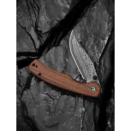 Ніж складаний кишеньковий Civivi Clingman (7.6 см) Damascus / Guibourtia Wood дерево - мініатюра 10