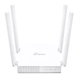 Роутер TP-LINK Archer C24, White, Wi-Fi 802.11a/b/g/n/ac, до 733 Mb/s, 2.4/5GHz, 4x10/100 Mb/s, RJ45 10/100Mb/s, 4 зовнішні незнімні антенни