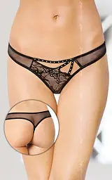 Трусики жіночі Thongs 2441, чорні, M/L SoftLine 5591244117 91733