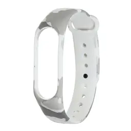 Силіконовий ремінець для фітнес браслетів Xiaomi Mi Band 3/4, Silicone, khaki white, зі зручною застібкою, на фітнес трекер та смарт годинник, ArmorStandart (ARM55640)