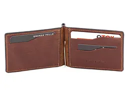 Чоловічий шкіряний затискач для грошей GRANDE PELLE 12х8х1 см acs0024461 - мініатюра 2