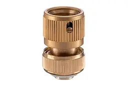 Конектор латунний на поливальний шланг з аквастопом Intertool Storm 1/2 x 1/2 - мініатюра 4