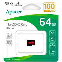 Карта пам'яті MicroSDHC 64GB UHS-I Class 10 Apacer (AP64GMCSX10UB-RA) - мініатюра 2