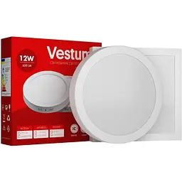 Круглий світлодіодний світильник Vestum накладний 12W 6000K 220V 1-VS-5306