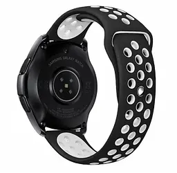 Спортивний ремінець Primo Perfor Sport годинника для Samsung Galaxy Watch 42 мм (SM-R810) Black White - мініатюра 2