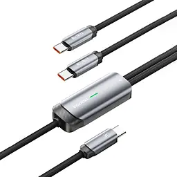 Кабель подвійний із швидкою зарядкою Toocki PD100W, Type C to Type C 1.2 м, Grey - мініатюра 2