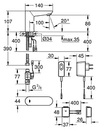 Монокран Grohe сенсорний Euroeco Cosmopolitan E Bluetooth 36409000, Хром - мініатюра 2