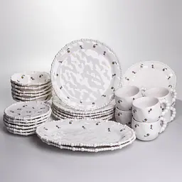 Столовий сервіз Yiwu Pearl YY78-4A порцеляновий, 32 предмети на 6 персон з рельєфним декором та квітами - мініатюра 9