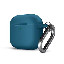 Силіконовий чохол для навушників Apple AirPods 4, Hang Case, синій, ультратонкий захисний кейс товщиною 2 мм, захист від подряпин, пилу та ударів, компактний, з карабіном для кріплення, ArmorStandart (ARM81281)