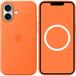 Чохол Silicone Case with Button, Animation & MagSafe для Apple iPhone 17 Orange AAA [172566]