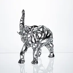 Декоративна фігурка Yiwu Elephant 25х10х25 см металева статуетка колекційна для дому напівпрозора декор на камін хром HP-7-10 - мініатюра 8