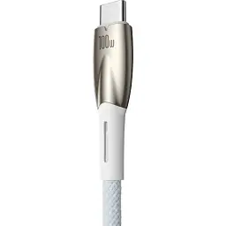 Кабель Baseus Glimmer Series Fast Charging Cable USB to Type-C 100W 1m CADH000402 White - мініатюра 2