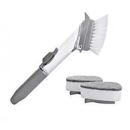 Щітка для чищення посуду із дозатором CLEANER BRUSH Gray (do128)