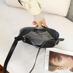 Жіноча чорна маленька чорна сумка Olivia Leather B24-W-6599A - мініатюра 3