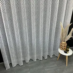 Жакардовий Турецький тюль "Вензель" білий 300х270, люверси ALBO pbe0052352 - мініатюра 4