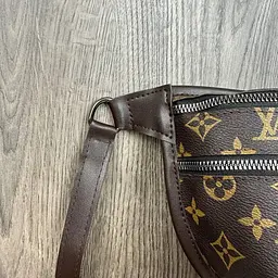 Сумка бананка жіноча поясна стильна крос-боді маленька коричнева 1304 - мініатюра 8