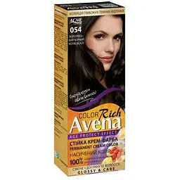 Cтійка крем-фарба для волосся Avena Rich Color № 054 Королівський чорний 