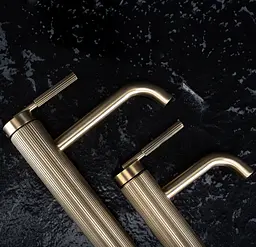 Змішувач для умивальника Rea Argon високий brushed gold REA-B7802 - мініатюра 4