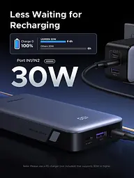 УМБ Ugreen 20000mAh 30W PD/QC, USB-A, 2xUSB-С (PB532) Gray - мініатюра 8