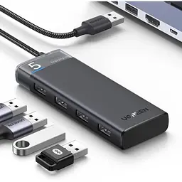 Концентратор Ugreen USB 3.0 to 4xUSB 3.2 Gen1 CM653 black (15548) - мініатюра 2