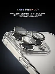 Захисне скло для камери Apple iPhone 15 Pro/15 Pro Max, Supreme BI, сріблястий колір, з рамкою, глянцеве скло для захисту лінз, протиударне, прозоре, з клейовим шаром по контуру, не впливає на якість фото, ArmorStandart (ARM76592) - мініатюра 6