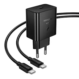МЗП Hoco N77 Star PD45W (1USB-C) + кабель Type-C to Type-C Black - мініатюра 5
