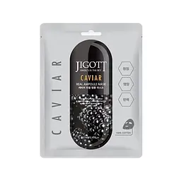 Тканинна маска для обличчя Jigott Caviar Real Ampoule Mask з екстрактом ікри