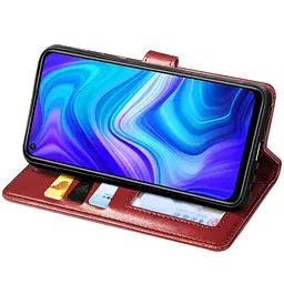 Шкіряний чохол-книжка GETMAN Gallant (PU) для Xiaomi Redmi Note 9 / Redmi 10X Червоний - мініатюра 5
