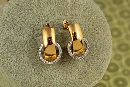 Сережки Xuping Jewelry зміст з родієм 1,6 см золотисті - мініатюра 2