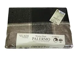 Плед Vladi шерстяной Палермо No7 Sofa бело-песочно-касторовый 140*200 полуторный