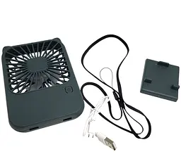 Міні вентилятор акумуляторний від USB ручний та настільний з підставкою 3 режими 9×13см UKC 064 зелений