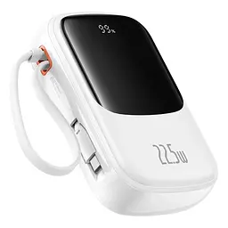 Зовнішній акумулятор Baseus Qpow Pro+ 20000mAh 22.5W із вбудованим кабелем USB-C білий - мініатюра 3