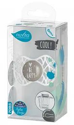 Силіконова симетрична пустушка Nuvita Air55 Cool Be Happy, 6-12 міс., сірий (NV7085PG) - мініатюра 3