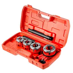 Набір клуп плашок трубних ручних круглих Intertool 3/4" x 1/2" x 1" x 1-1/4" (у наборі 4 шт.) SD-8004