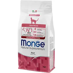 Сухий корм для стерилізованих котів Monge Cat Sterilised з яловичиною 1.5 кг