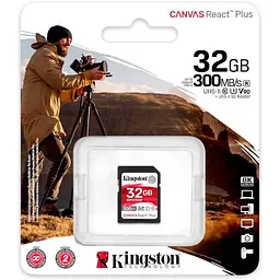 Карта пам'яті Kingston 32GB SDHC class 10 UHS-II U3 Canvas React Plus (SDR2/32GB) - мініатюра 3