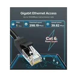 Патч-корд 5м, U/UTP Cat 6 CCA Lan Cable NW102 Black Ugreen (20162) - мініатюра 5