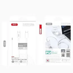 Кабель XO NB124 USB C - USB C 40 W білий - мініатюра 2