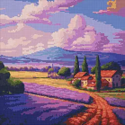Алмазна мозаїка Лавандове поле AMO7966 40х40см