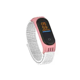 Ремінець Nylon Mi Band 5/6 Pink White (11)